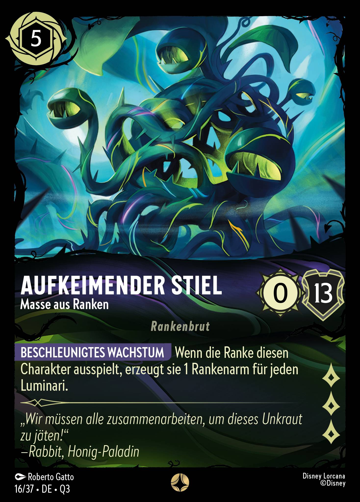 Aufkeimender Stiel · Masse aus Ranken