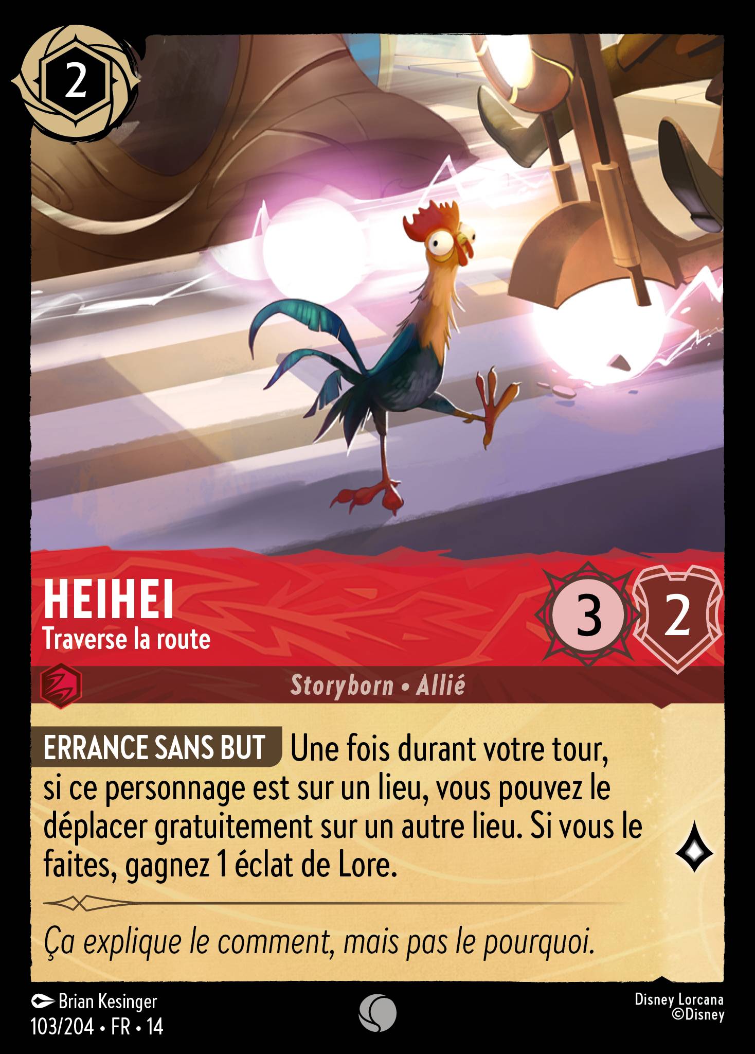 Heihei · Traverse la route